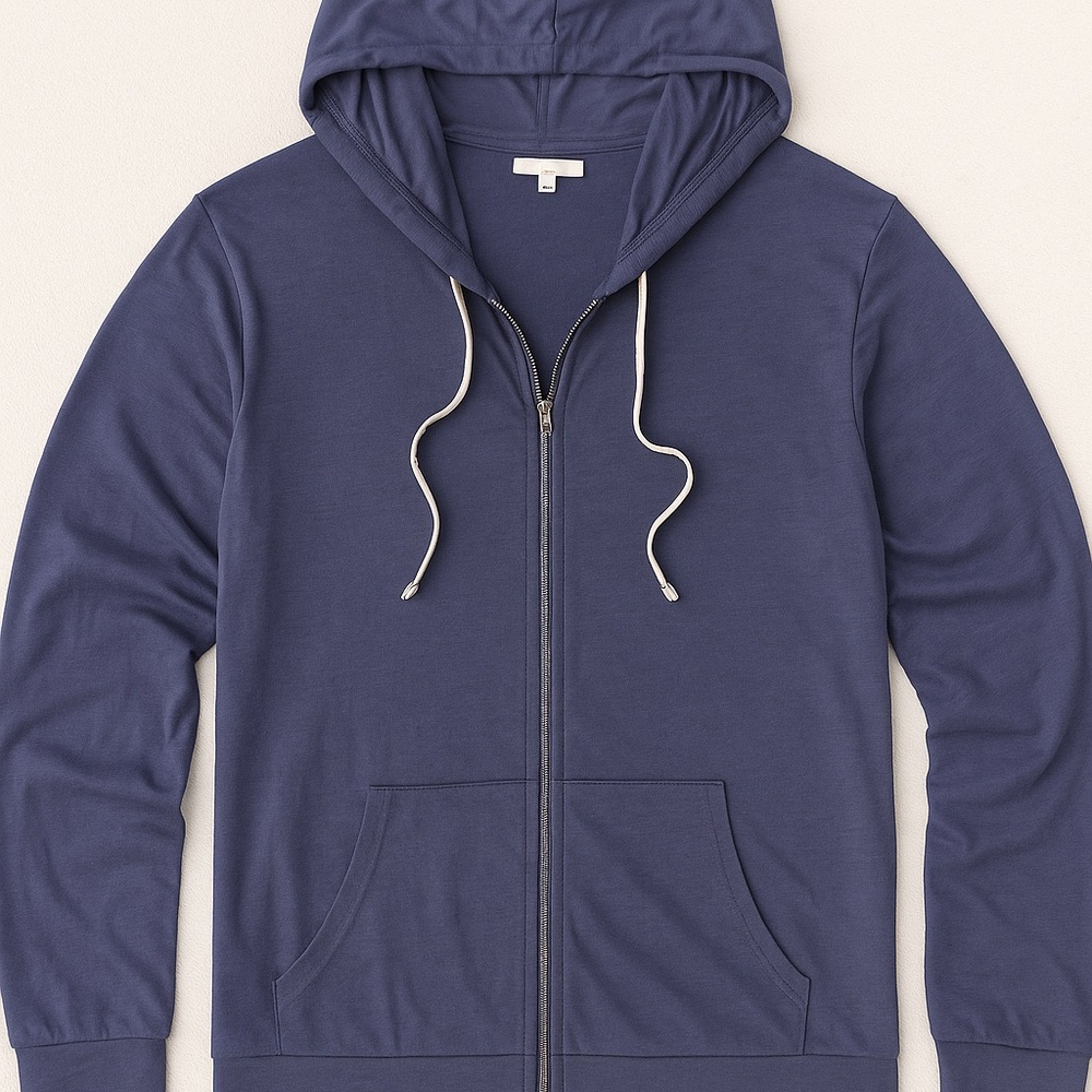 Express Blue Pullover Hoodie with Adjustable Hood